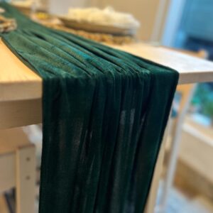Elegant Velvet Tablecloth Emerald Green